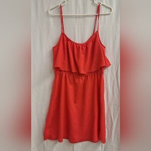 NWT Dots Red Ruffle Spaghetti Strap Dress Size L